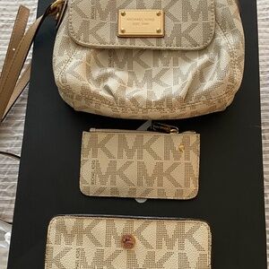 3 Piece Michael Kors Crossbody, Wallet & Coin Purse